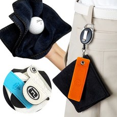 겹겹이 릴골프수건 골프장갑 홀더 벨크로 찍찍이세트 2in1, 겹겹 주황, 1개