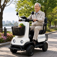 일렉토브 강력한 60V 노인 전동자전거 4륜 전동 스쿠터 4발 전동차 리튬배터리, 800W 60V 20A, 화이트