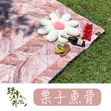 野峰戶外 野峰薄款地墊 250*300cm 防潮墊 帳內墊 柔軟輕便露營墊, 栗子魚骨, 咖粉