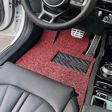 가온 코일매트 카매트 발매트 차량용 바닥 발판 전차종, 1열+2열, 레드