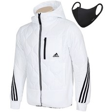 adidas 愛迪達 波浪壓紋配色連帽外套 SHERP HYB+鳥嘴型口罩