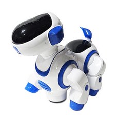 눈발 불빛 로봇반려견 장난감강아지 오감놀이 교구, 블루, 1개