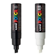 미쯔비시 유니 포스카 마카 포스터칼라 POP 손글씨 PC-3M PC-5M, 8K, 화이트. 블랙