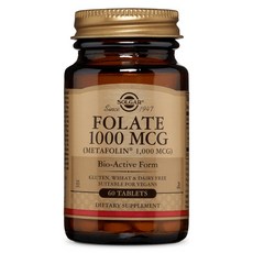 SOLGAR 無麩質無糖葉酸膳食補充錠, 60顆, 1罐