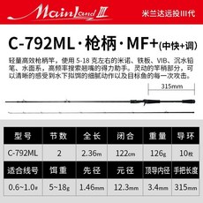 Mainland 米蘭達III代 S-802M 直柄 遠投竿, 米蘭達三代 C-792ML 槍柄