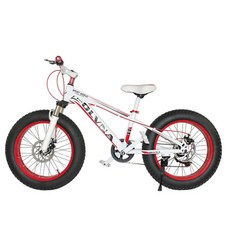 풀샥 산악 MTB 자전거 접이식 팻바이크, 7단, 20인치, 화이트레드