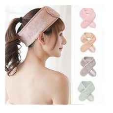 극세사 세안 헤어밴드 부착식 머리띠 화장 클렌징 피부관리 흡수력, 1개, 핑크