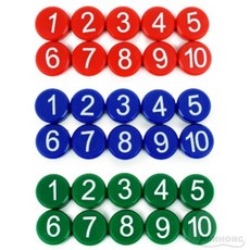 한홍상점 숫자 자석 1-10 게시판자석, 파랑, 1개