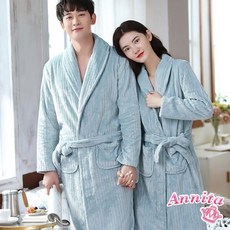 HaRu Star 情侶款法蘭絨珊瑚絨睡袍浴袍，酒店式男女睡衣居家服，保暖舒適