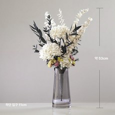 작약 조화 꽃 셀프웨딩 부케 웨딩촬영소품 인테리어 장식, 건조 꽃 팩, 화이트T자형포함150g모래