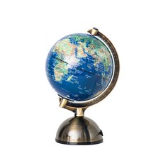 SkyGlobe 5吋亮面衛星原貌古銅底座地球儀(附燈/中文版)《WUZ屋子》, 古銅