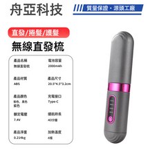 跨境負離子無線液晶充電電梳子造型直髮器便攜不傷發發熱梳, 1個, 灰/BAL-218直髮梳:1