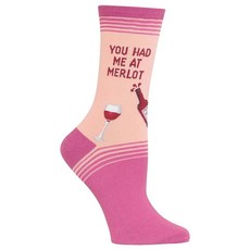 ECLATIS Hot Sox 여성 노벨티 기하학 패턴 크루 알람 시계 네이비 301365, 와인 글라스(라이트 핑크)