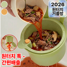 큐로닉 원터치 싱크대 음식물 거름망 걸이형 물빠짐, 2개, 에코 그린