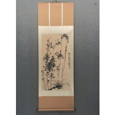 鄭板橋 墨竹圖 宣紙畫芯 國畫裝飾畫掛畫 宋代宣和裱 尺寸72x210釐米, 參考詳情頁