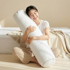 조은자리 안고자는 원형 바디필로우 대형 롱 쿠션 먼지없는 긴 사탕 캔디 베개 솜포함 세트, 04 피치스킨 화이트
