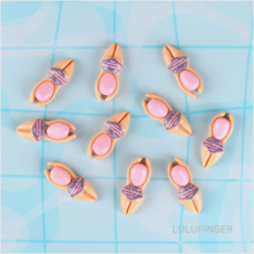 [룰루핑거] 미니어쳐 수영 인형 분홍머리 1.2x3cm (10개입), 없음