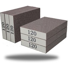 톤엠피 6팩 120 그릿 미세 샌딩 스펀지 세척 및 재사용 가능 냄비용 브러시 안경 우드 금속 그릿-6 팩, 120 Grit