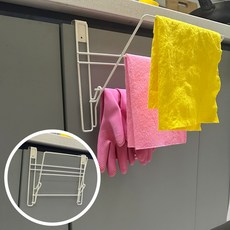 르베온 접이식 행주걸이 무타공 싱크대 상부장 하부장 걸이식 행주건조대, 1개, 화이트