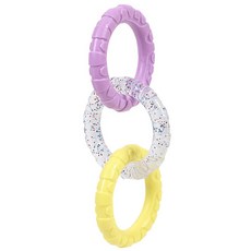 多巴胺8字套環玩具 磨牙耐咬耐玩狗狗玩具 小中大型犬狗玩具laiwc, 黃紫色, 1個