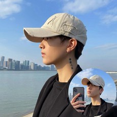 美式磨毛棒球帽 鴨舌帽 軟頂遮陽帽, 米-三角破洞11棒,可調節（男女通用）, 1個