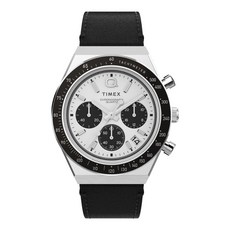 TIMEX Q 40毫米三眼計時皮革腕錶