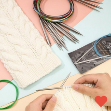 뜨개질 용품 뜨개 바늘 80cm 스테인리스 일체형 줄바늘, 뜨개바늘 - 4mm