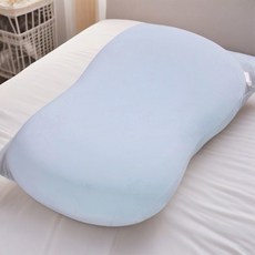 MAKABORO 메모리폼 베개 아이스 베개 타원형 수면 경추 베개, 블루