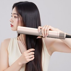 UtechSmart 에어스트레이트 멀티 고데기 헤어 드라이기 스트레이트너, 핑크