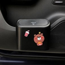 범용 자동차 쓰레기통 커버 포함 만화 걸이식 보관 미니 자동차 쓰레기통 자동차 인테리어 장식 용품, 11)K