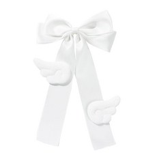 헤어클립 클립 캐주얼 귀여운 나비 매듭 천사의 날개 바레타 헤어 액세서리 머리 고정용 한국식 여성용 오피스 우아한 머리 장식 세련된 어버이날 스타일리시 선물 증정품 선물 (흰