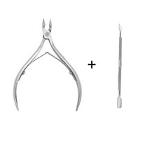 스테인레스 스틸 큐티클 니퍼 네일 매니큐어 가위 클리퍼 트리머 죽은 피부 리무버 페디큐어 커터 도구, [04] set 2, 1개