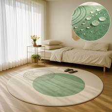 홈메이드 방수 원형 러그 사계절 먼지없는 거실 카페트 단모 워셔블 B형