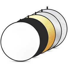 칼로페이 5-in-1 조명 반사기 32인치/80cm 사진 디퓨저 접이식 휴대용 가방 골드 실버 화이트 블랙 반투명 스튜디오 및 실외 조명(32인치(80cm), 32'' (80cm)