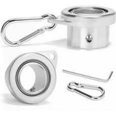 베어링이 있는 MOFEEZ 깃대 링 직경 0.75-1인치의 장착 360도 안티랩 알루미늄 합금 회전 깃발 카라비너 엉킴 방지2실버 팩, pack of 2, Gold