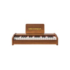 우드 미니피아노 초보자 입문용 37음 소형 피아노 하프시코드 인테리어 소품, 브라운(건반), 1개