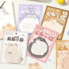 扁扁小貓可愛異形便利貼N次貼 ins風萌寵哈基米手帳diy裝飾便籤紙, 1個, 動物N次貼【混發】工廠直銷,1本混發【20張/本】