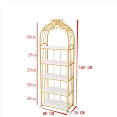 매장용 네일샵 진열대 4단 젤 골드 인테리어 컬러 50x30x50cm 전시 가구, G. 골드 길이 80 너비 35 높이 180 5겹, G. 골드 길이 80 너비 35 높이 80 5겹