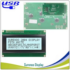 Surno LCD2USB USB 204 20X4 2004 문자 LCD 모듈 디스플레이 화면 패널 sutible Smartie & AIDA64 DIY pc용, SLC2004A1-FPW-USB, 1개