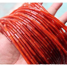 【綺綺愛編織】4*13mm紅瑪瑙圓管珠 DIY串珠材料 原住民風格配飾 排灣族阿美族魯凱族飾品, 1個, 1條29顆, 紅