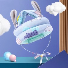 嬰兒學步帽 寶寶學坐學爬學站學走必備 學步防護帽 幼兒防撞帽 學步安全帽 兒童防摔帽 護頭枕 防撞帽, 灰藍小象, 1個