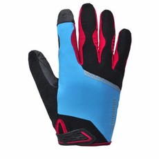 Shimano Original EXPLORER FF 男用全指自行車手套 時尚透氣 舒適耐磨, 海軍藍,M, 1個