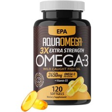 3X Extra Strength Omega 3 Fish Oil Supplements with High EPA and DHA Omega 3 --ty Acids Fish Oil, 120 Count (Pack of 1)