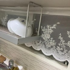 YM 주방 창문가림막 레이스 짧은커튼 화이트, 상세페이지 참조