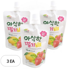 좋은영농조합법인 아삭한 딸기배 주스, 100ml, 3개