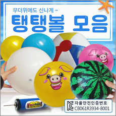 탱탱볼[탱탱볼 모음]탱탱볼/비치볼/수박탱탱볼/KC인증/비치볼/수박공/비취볼/공/축구공[효정무역], 1개, 수박탱탱볼