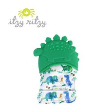 Itzy Ritzy 美國 矽膠搖鈴固齒環 迷你冰涼固齒器 固齒器 咬咬手套 動物造型 故齒玩具 手搖鈴 3884, 1個, 咬手手-俏皮恐龍 / 1996