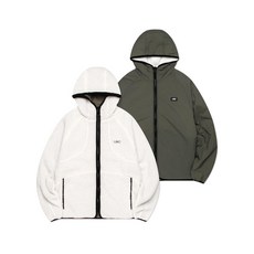엘엠씨 ITALIC BOA FLEECE RVSB HOODED JACKET cream 324230