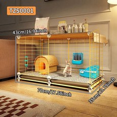 가정용 화장실이 있는 토끼 케이지 실내 빌라 트레이가 철망 애완 둥지 소동물, Tzs0001