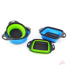 진짜수박 실리콘 폴딩 채반 물빠짐채반, 대 블루 원형